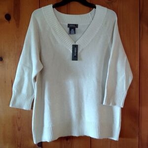 GEORGE Glittery Angora Blend Raglan VNeck Sweater